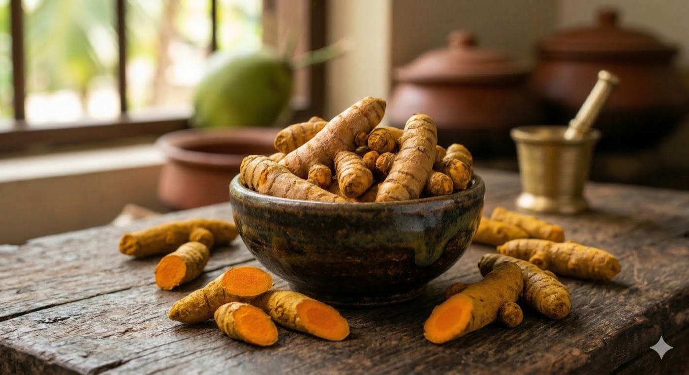 Vibrant orange turmeric powder